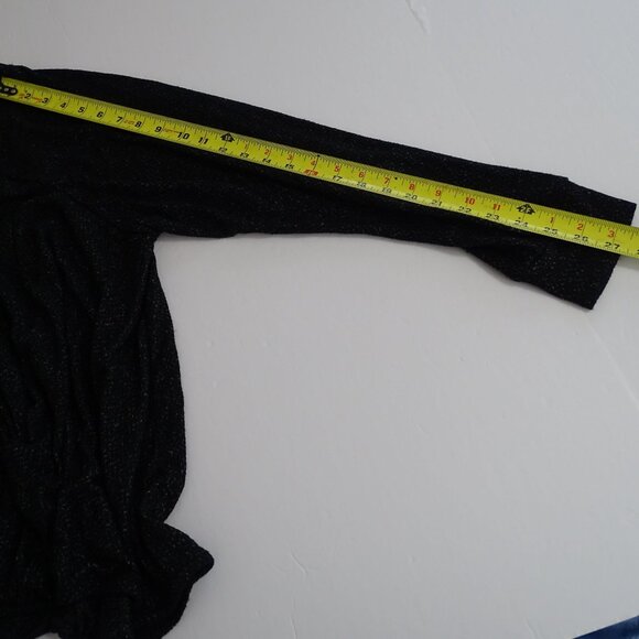 Bobeau Black Gray Long Sleeve Knit Top Shirt Women Size 2X Twist Front Hem - Picture 8 of 9